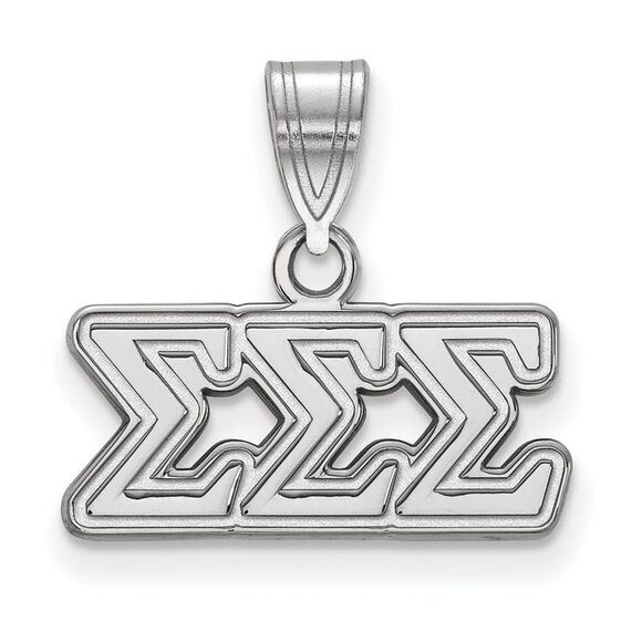 Sterling Silver Sigma Sigma Sigma Medium Greek Letters Pendant - Picture 1 of 3
